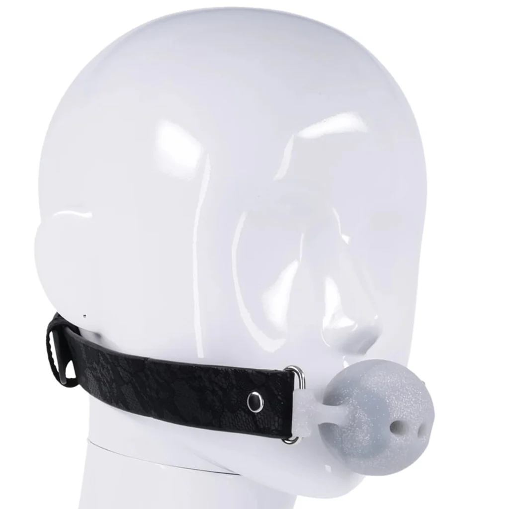 Sex & Mischief Lace Silicone Breathable Ball Gag - Image 6