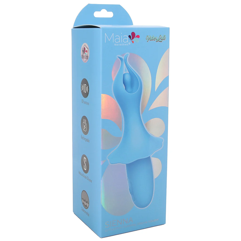 Sienna Fluttering Silicone Vibe in Blue - Image 6