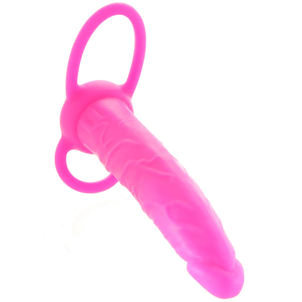 Silicone Love Rider Dual Penetrator in Pink - Image 3