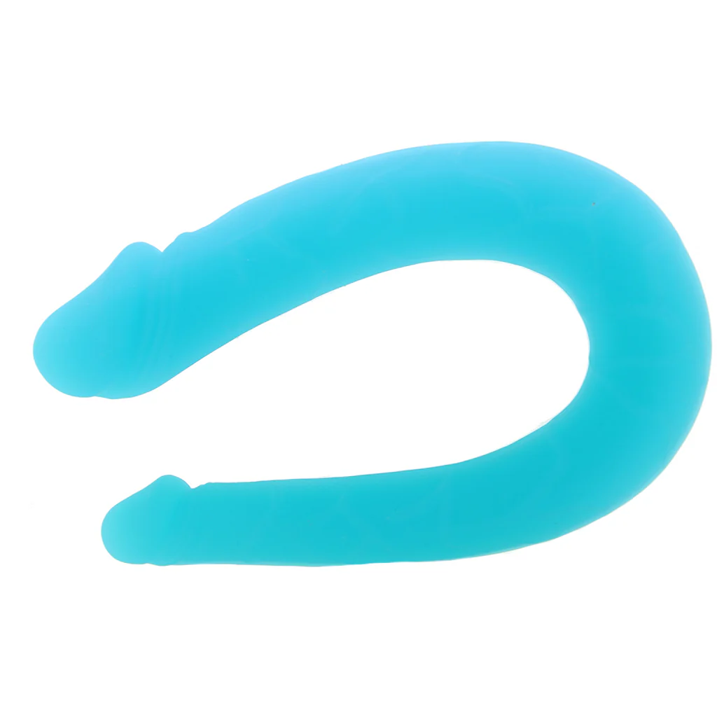 Silicone AC/DC Double Dildo in Teal - Image 3