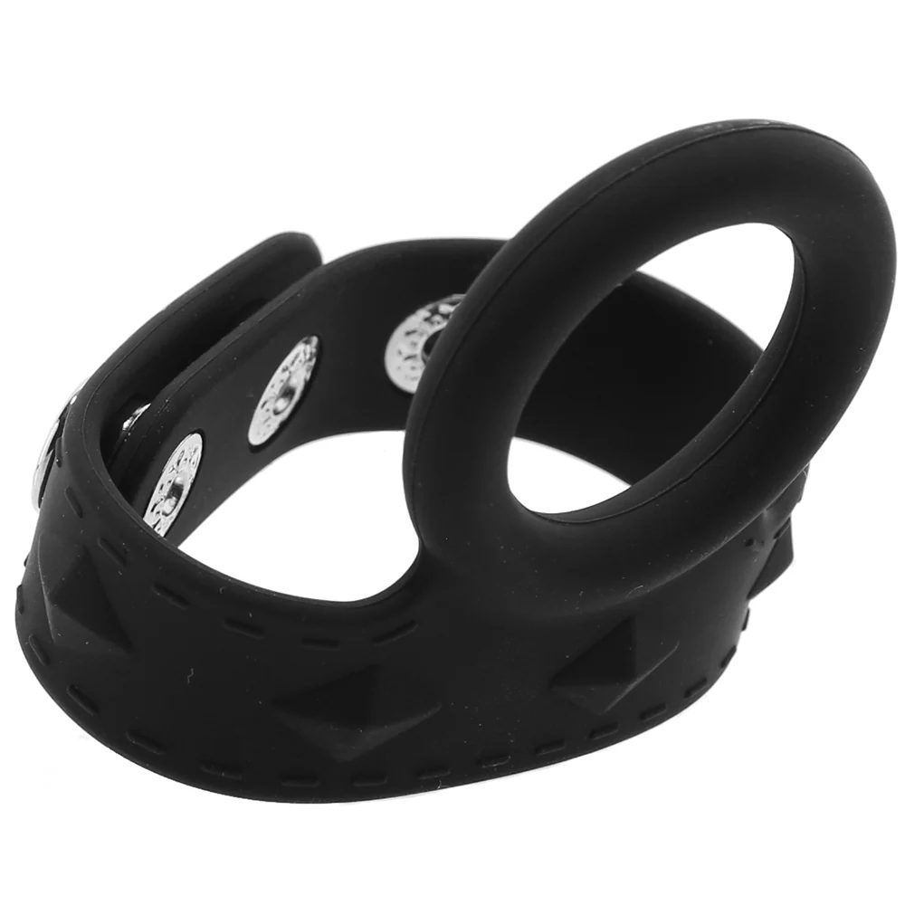 Blue Line Silicone Duo Snap Cock & Ball Ring - Image 4
