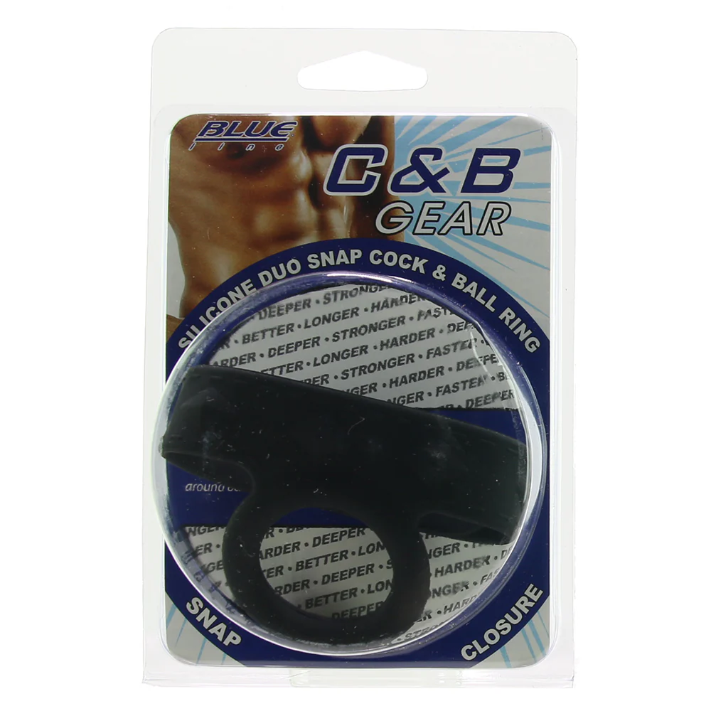 Blue Line Silicone Duo Snap Cock & Ball Ring - Image 6