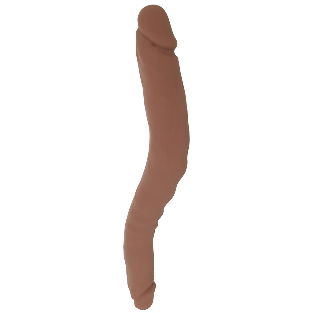 Silicone Studs Bend & Hold 12 Inch Dildo in Brown - Image 3