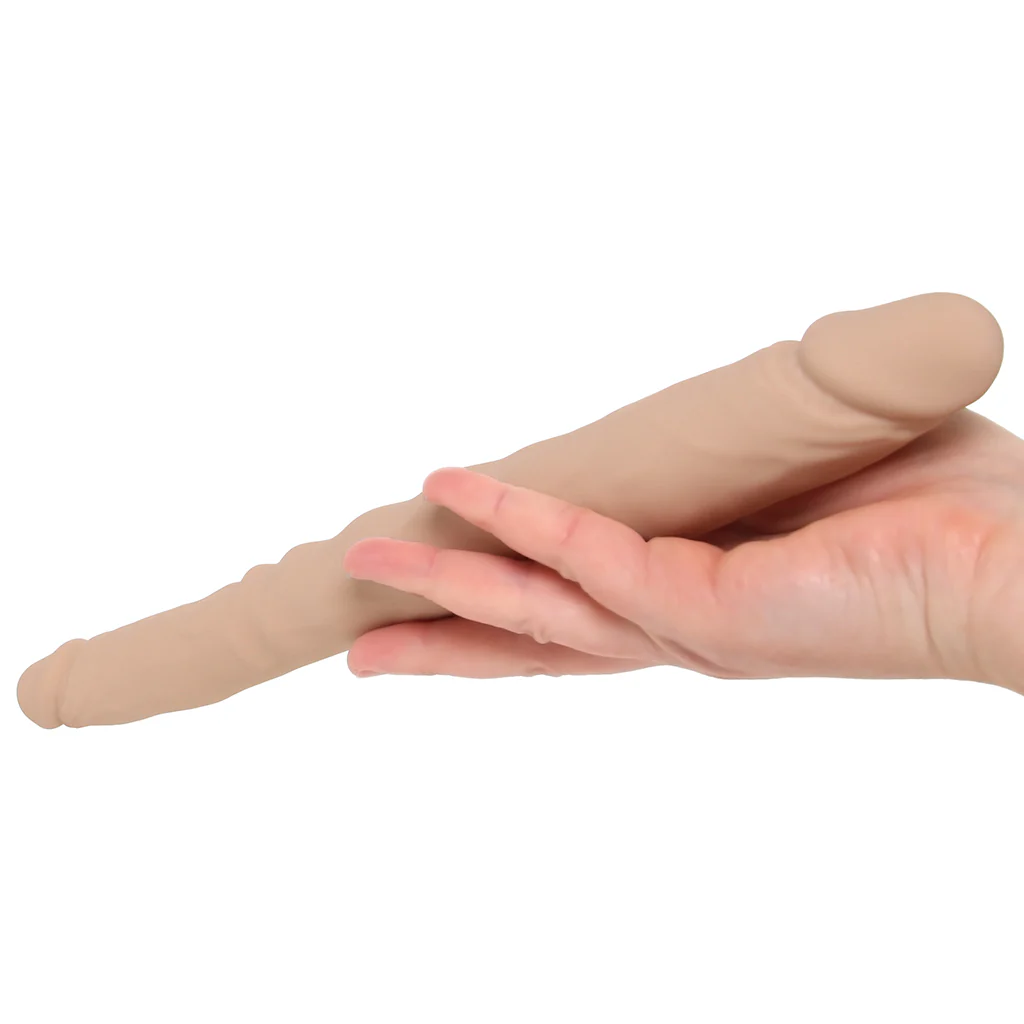 Silicone Studs Bend & Hold 12 Inch Dildo in Light - Image 4