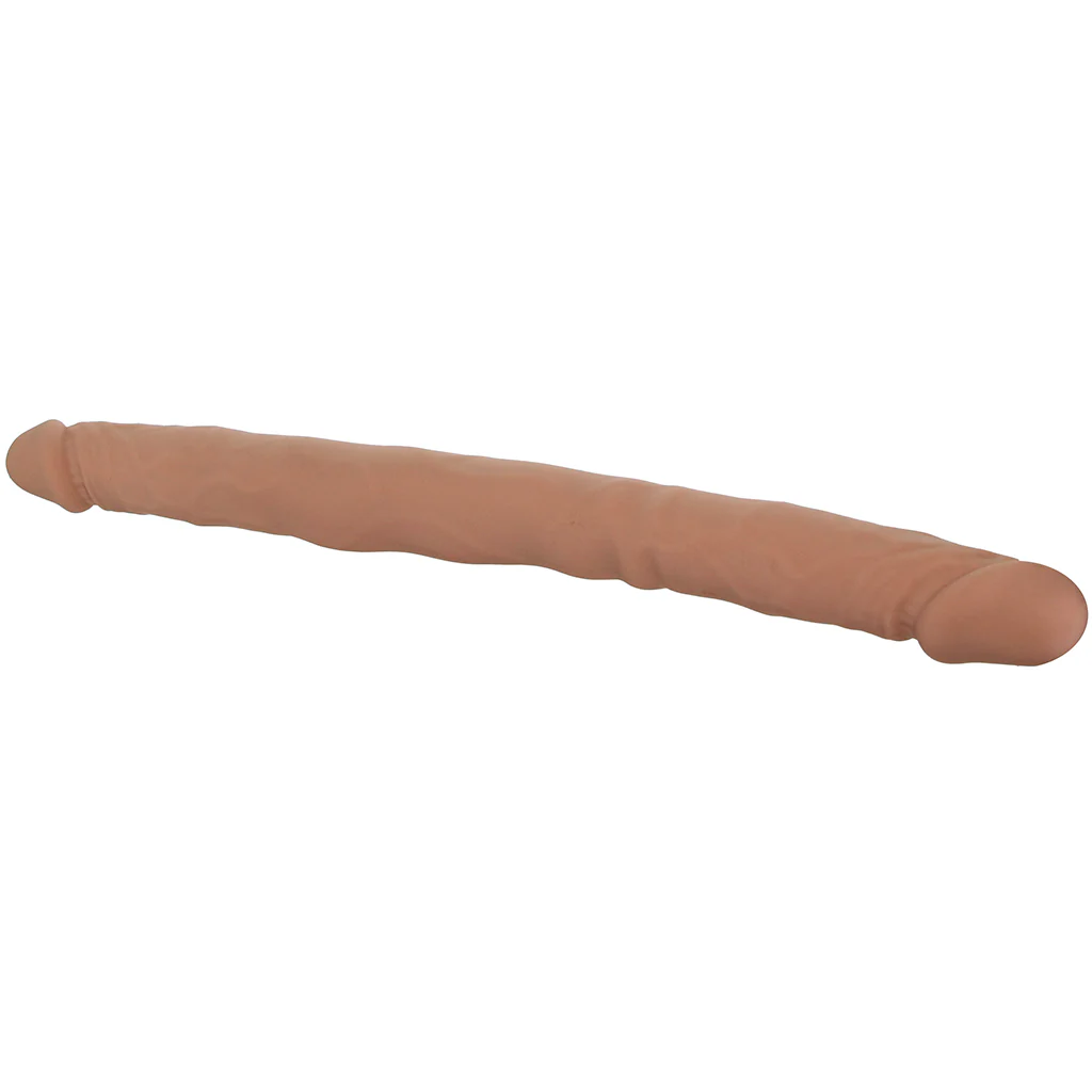 Silicone Studs Bend & Hold 16 Inch Double Dildo in Brown - Image 5