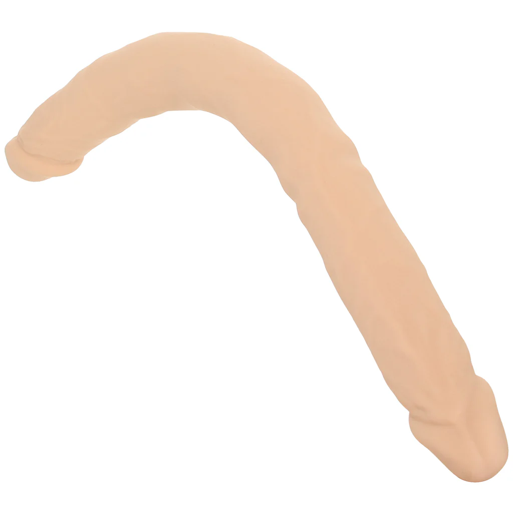 Silicone Studs Bend & Hold 16 Inch Double Dildo in Light - Image 2