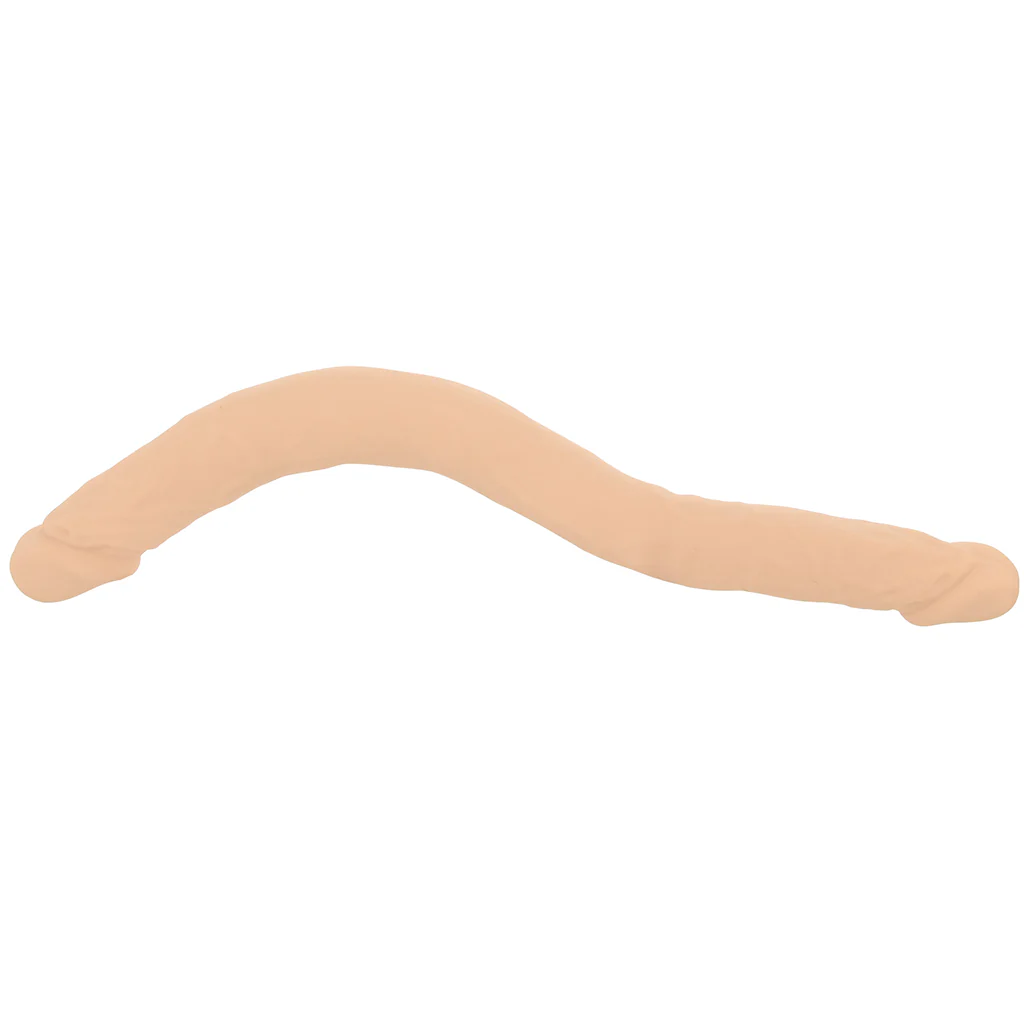 Silicone Studs Bend & Hold 16 Inch Double Dildo in Light - Image 3