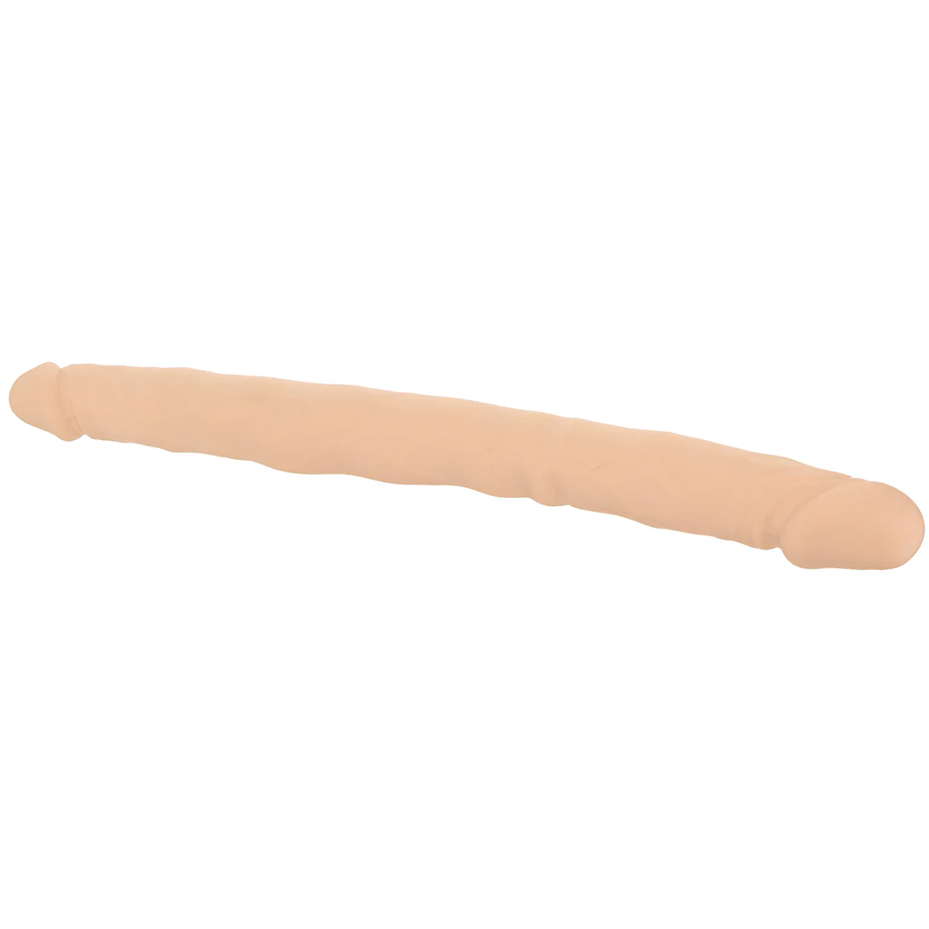 Silicone Studs Bend & Hold 16 Inch Double Dildo in Light - Image 5
