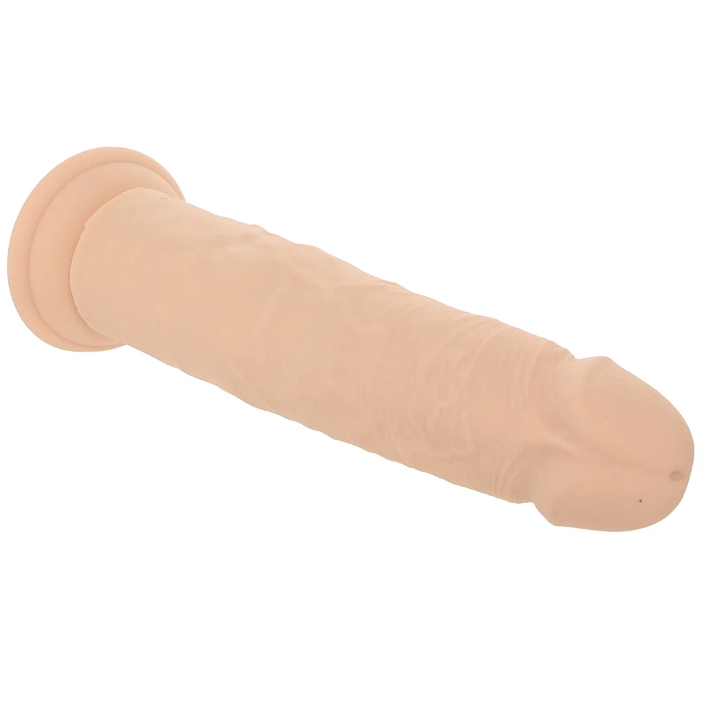 Silicone Studs Vibrating & Thrusting Dildo in Light - Image 2