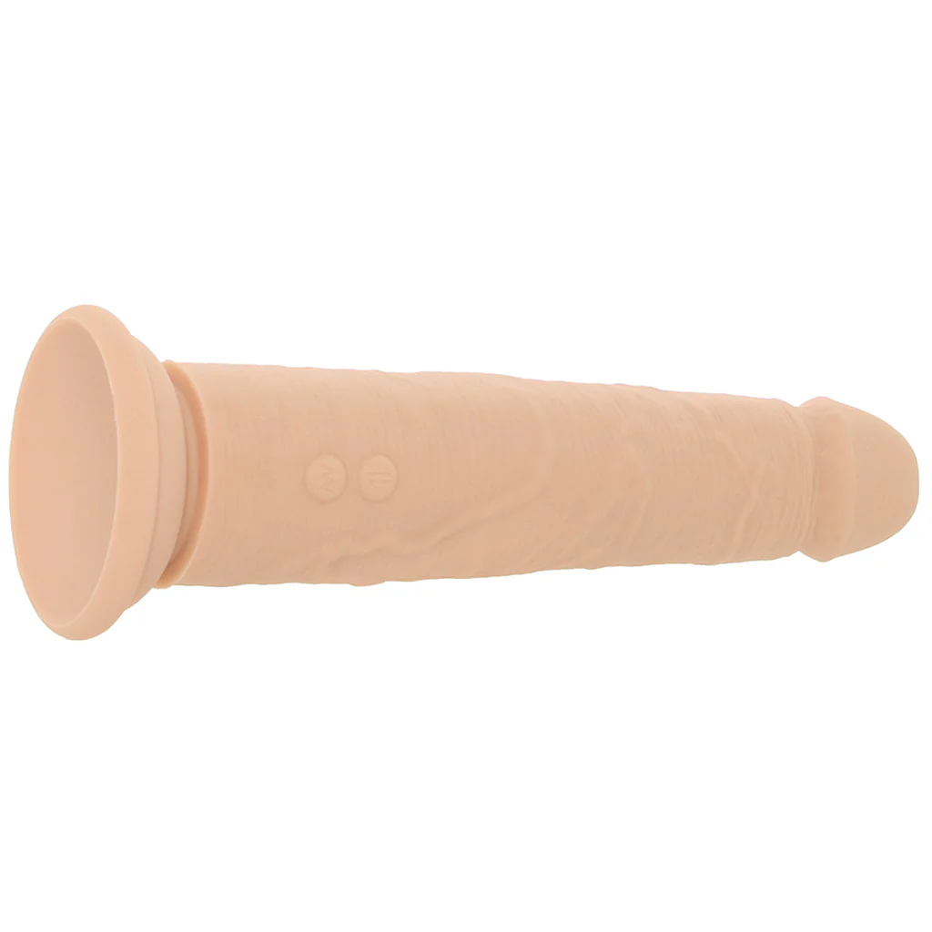 Silicone Studs Vibrating & Thrusting Dildo in Light - Image 3