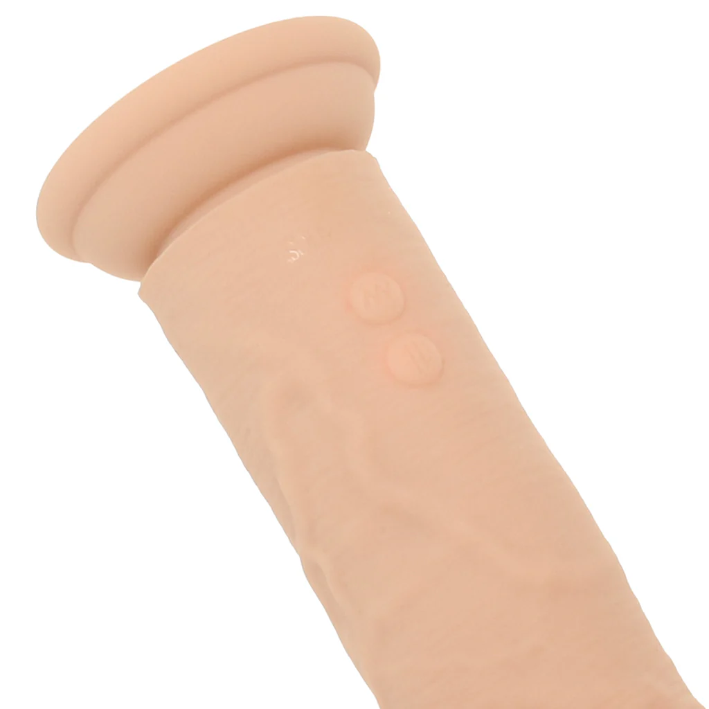 Silicone Studs Vibrating & Thrusting Dildo in Light - Image 5