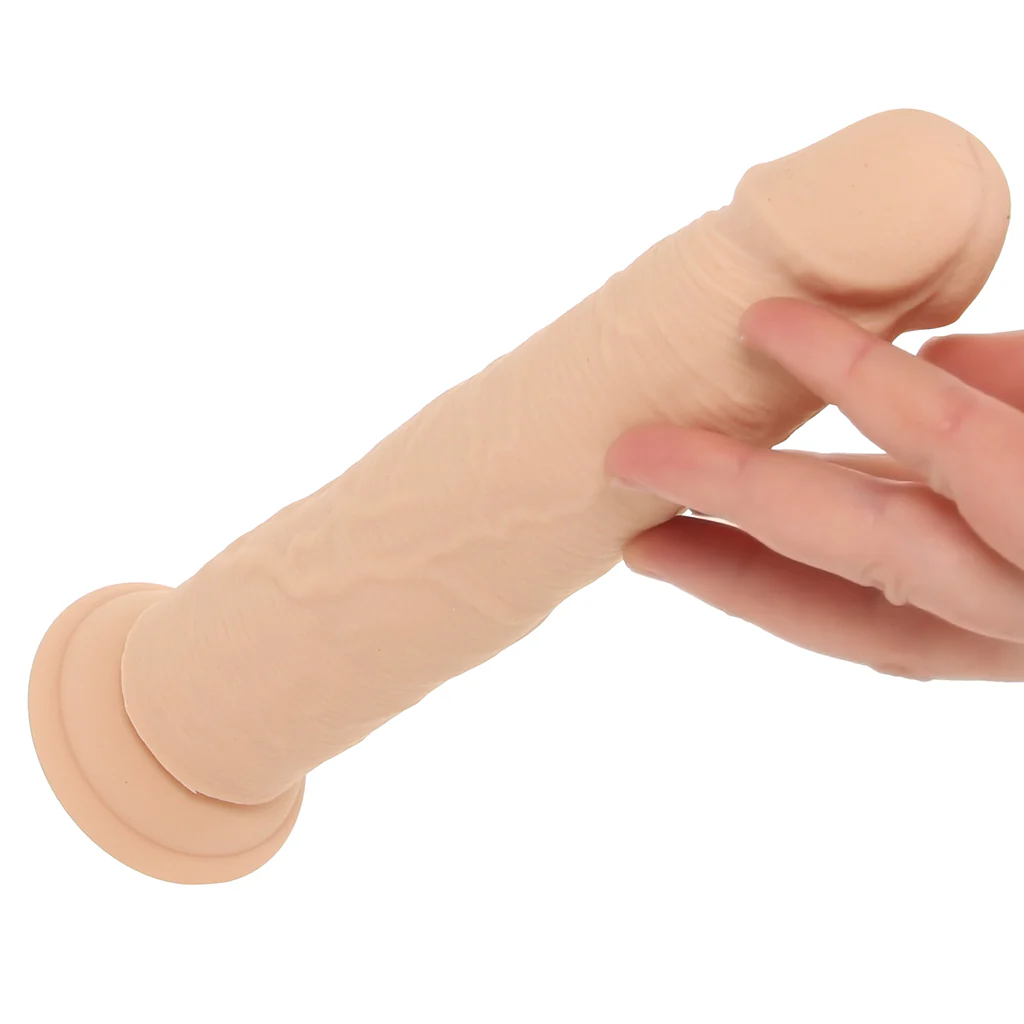 Silicone Studs Vibrating & Thrusting Dildo in Light - Image 6