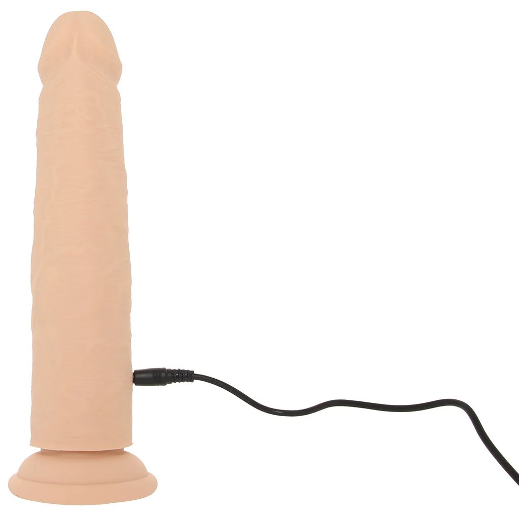 Silicone Studs Vibrating & Thrusting Dildo in Light - Image 7