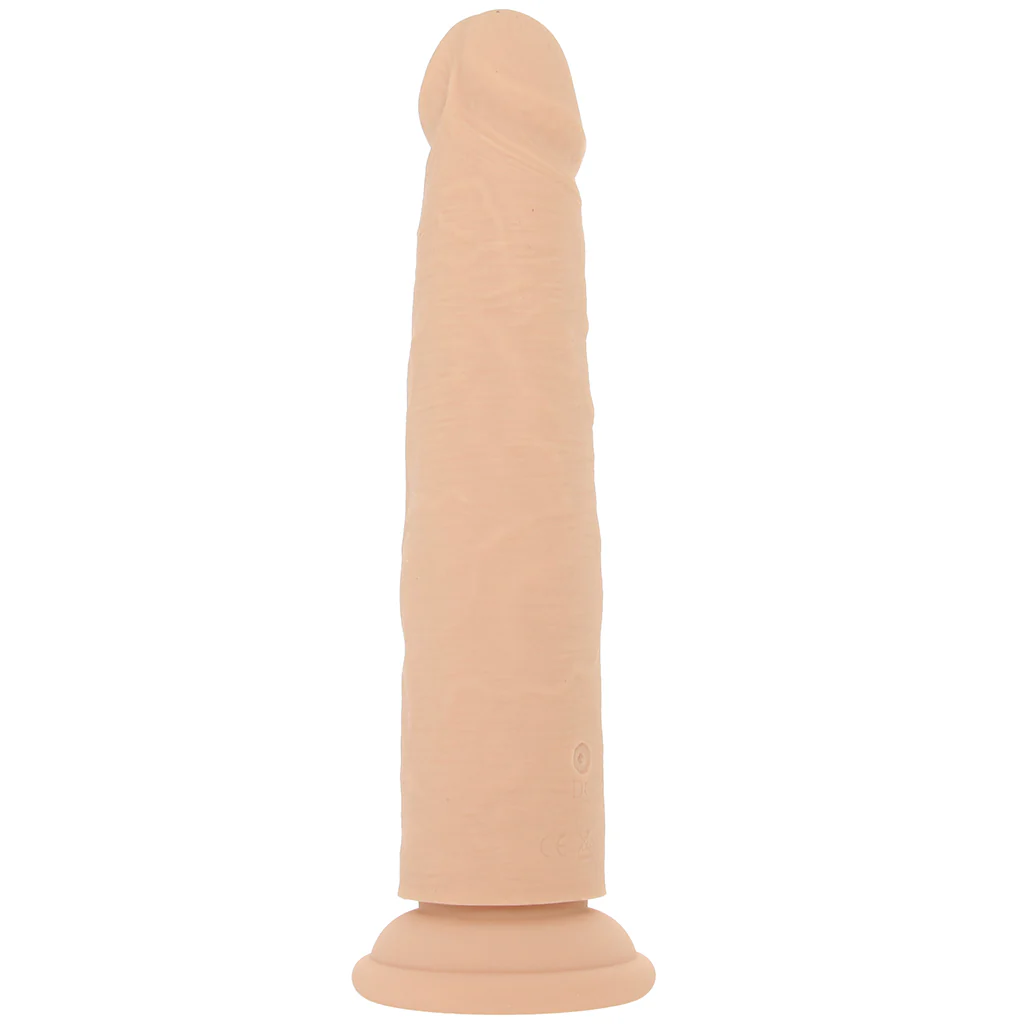 Silicone Studs Vibrating & Thrusting Dildo in Light - Image 8
