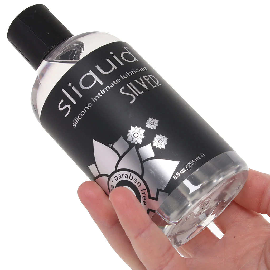 Silver Silicone Intimate Lubricant in 8.5oz/255ml - Image 2