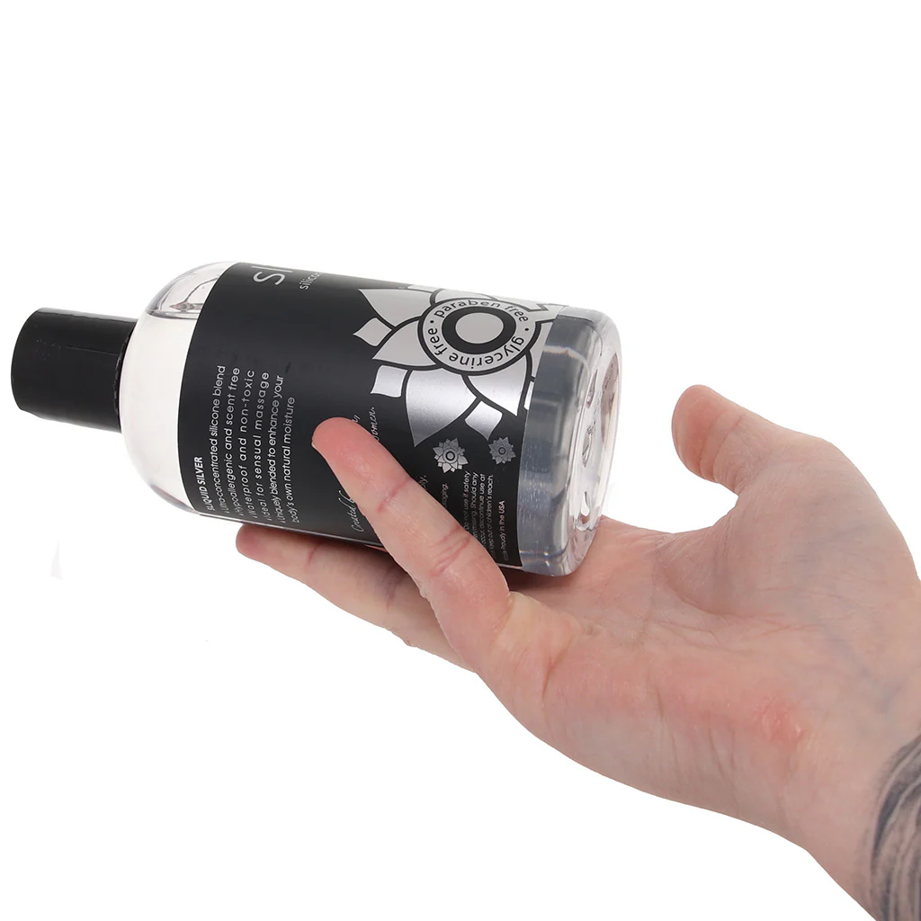 Silver Silicone Intimate Lubricant in 8.5oz/255ml - Image 4