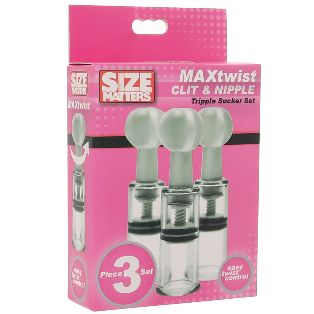 Size Matters MaxTwist Clit & Nipple Sucker Set in White - Image 6