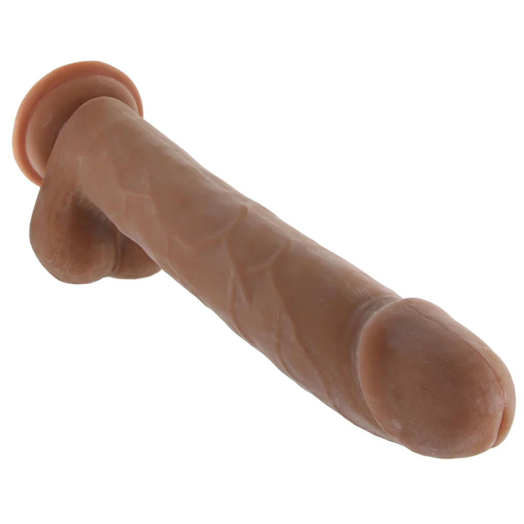 Size Queen 10 Inch Dildo in Brown - Image 2