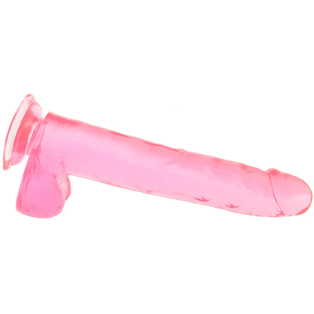 Size Queen 10 Inch Jelly Dildo in Pink - Image 3
