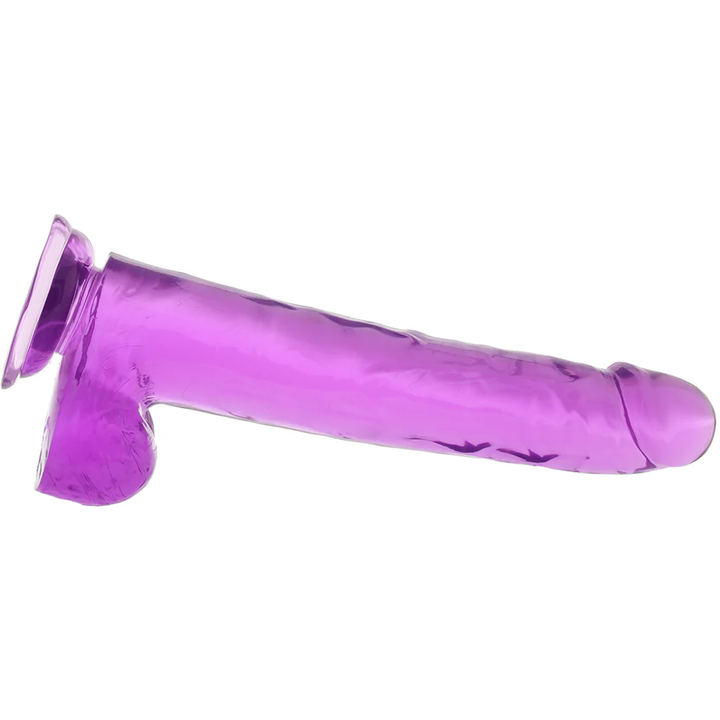 Size Queen 10 Inch Jelly Dildo in Purple - Image 3