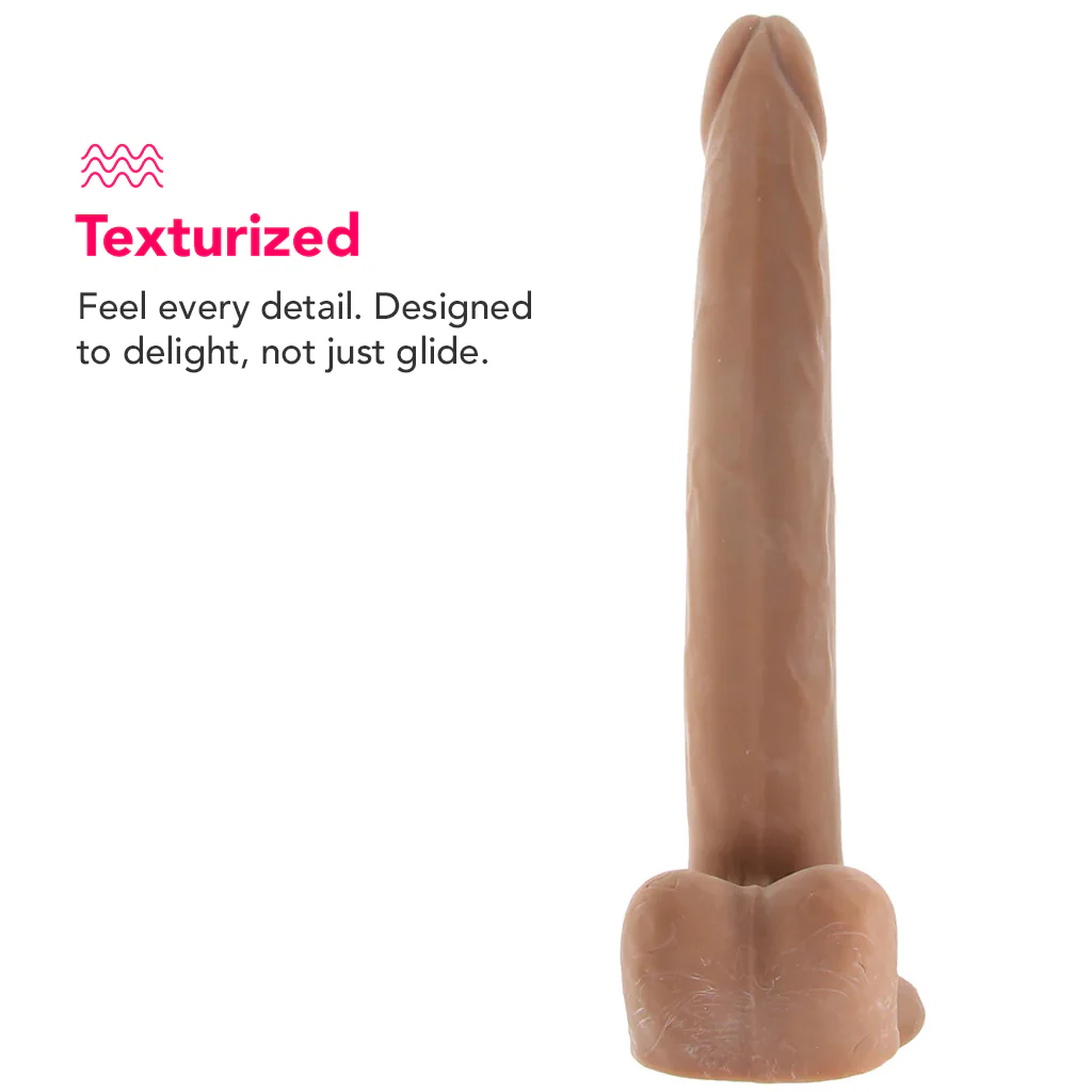 Size Queen 12 Inch Dildo in Brown - Image 3
