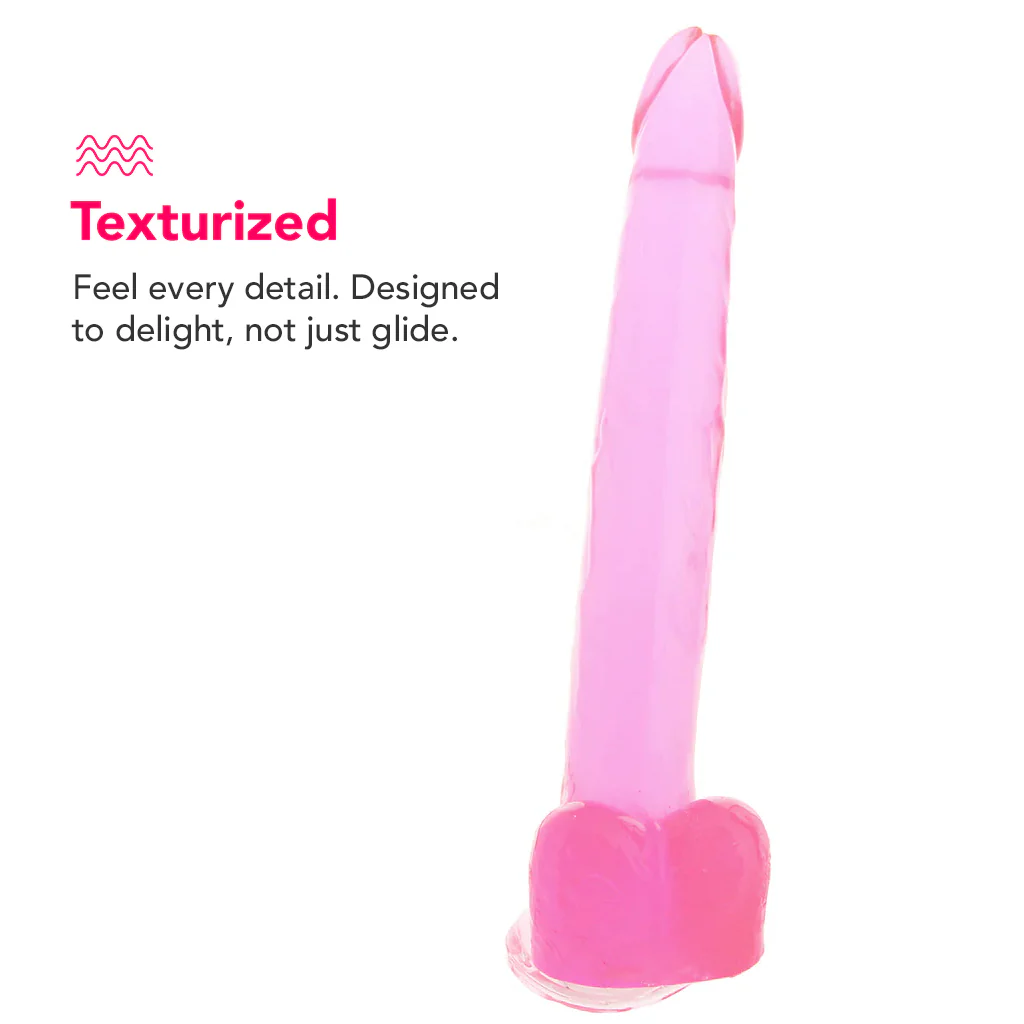 Size Queen 12 Inch Jelly Dildo in Pink - Image 3