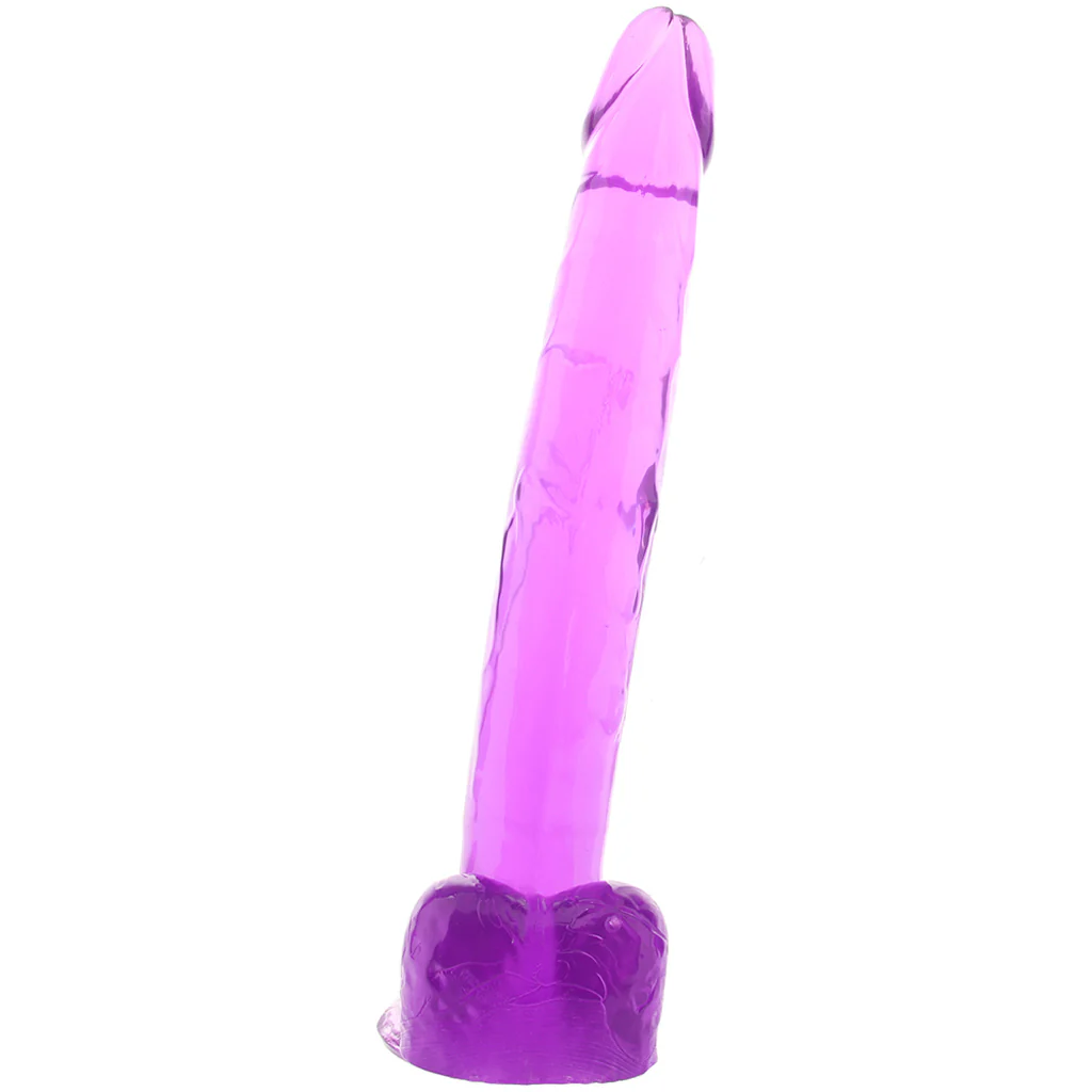 Size Queen 12 Inch Jelly Dildo in Purple - Image 3
