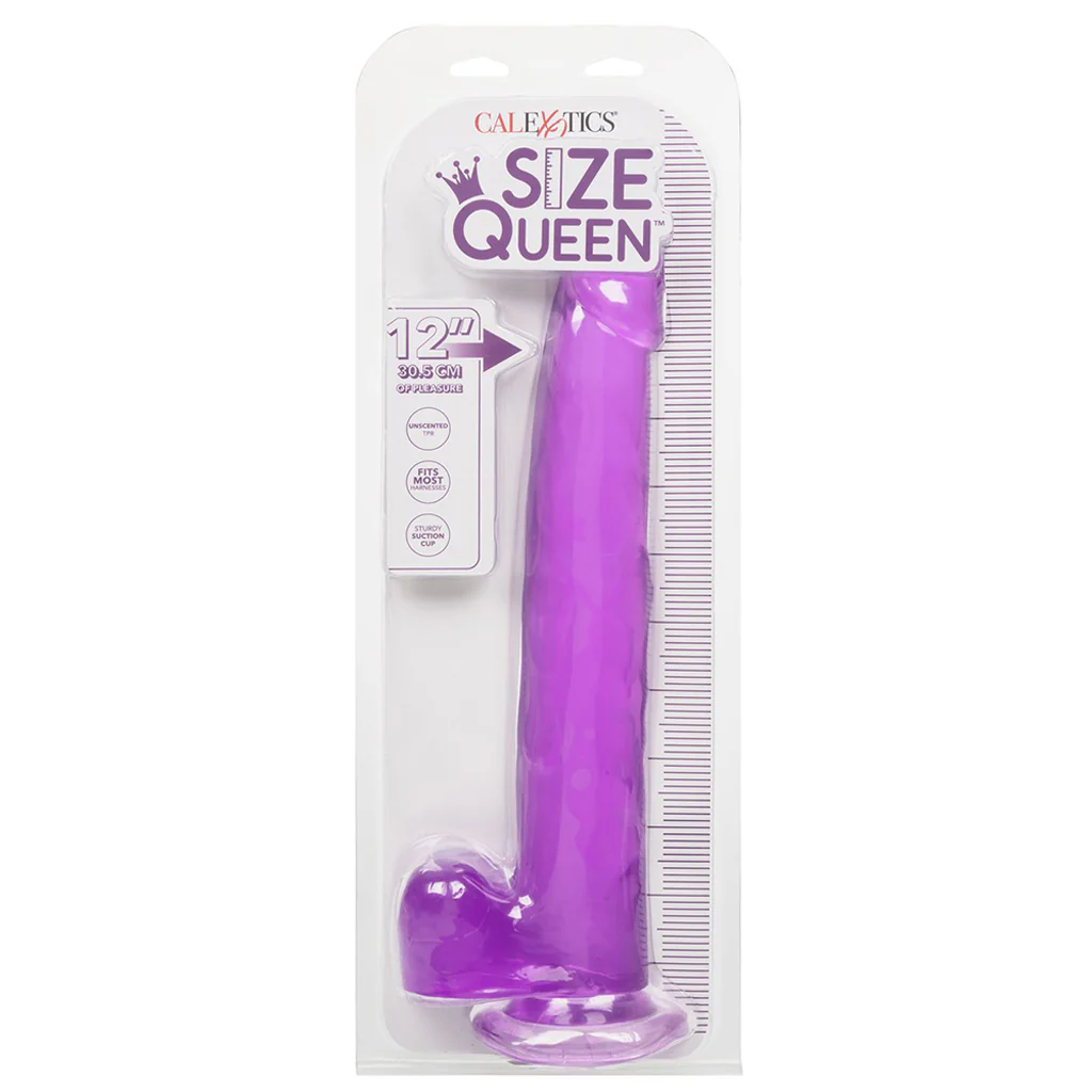 Size Queen 12 Inch Jelly Dildo in Purple - Image 6