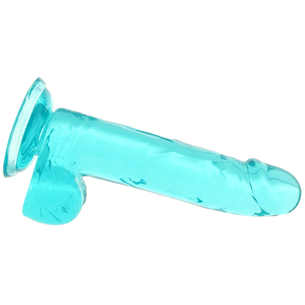 Size Queen 6 Inch Jelly Dildo in Teal - Image 3