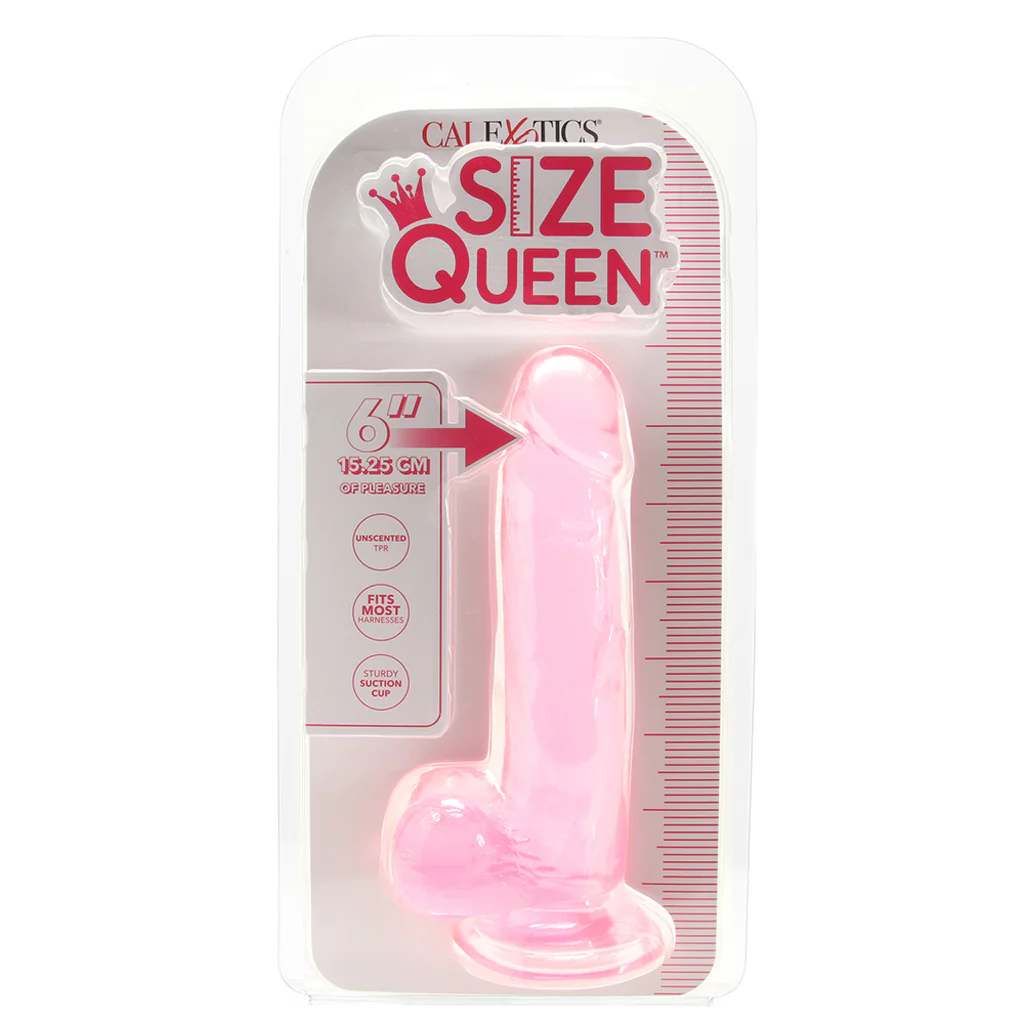 Size Queen 6 Inch Jelly Dildo in Pink - Image 6