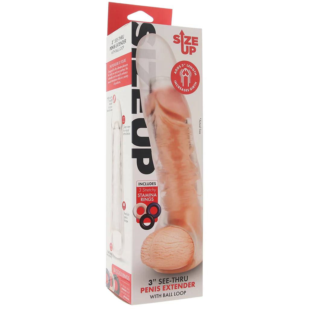 Size Up 3 Inch Extender with Ball Loop in Clear - Image 6