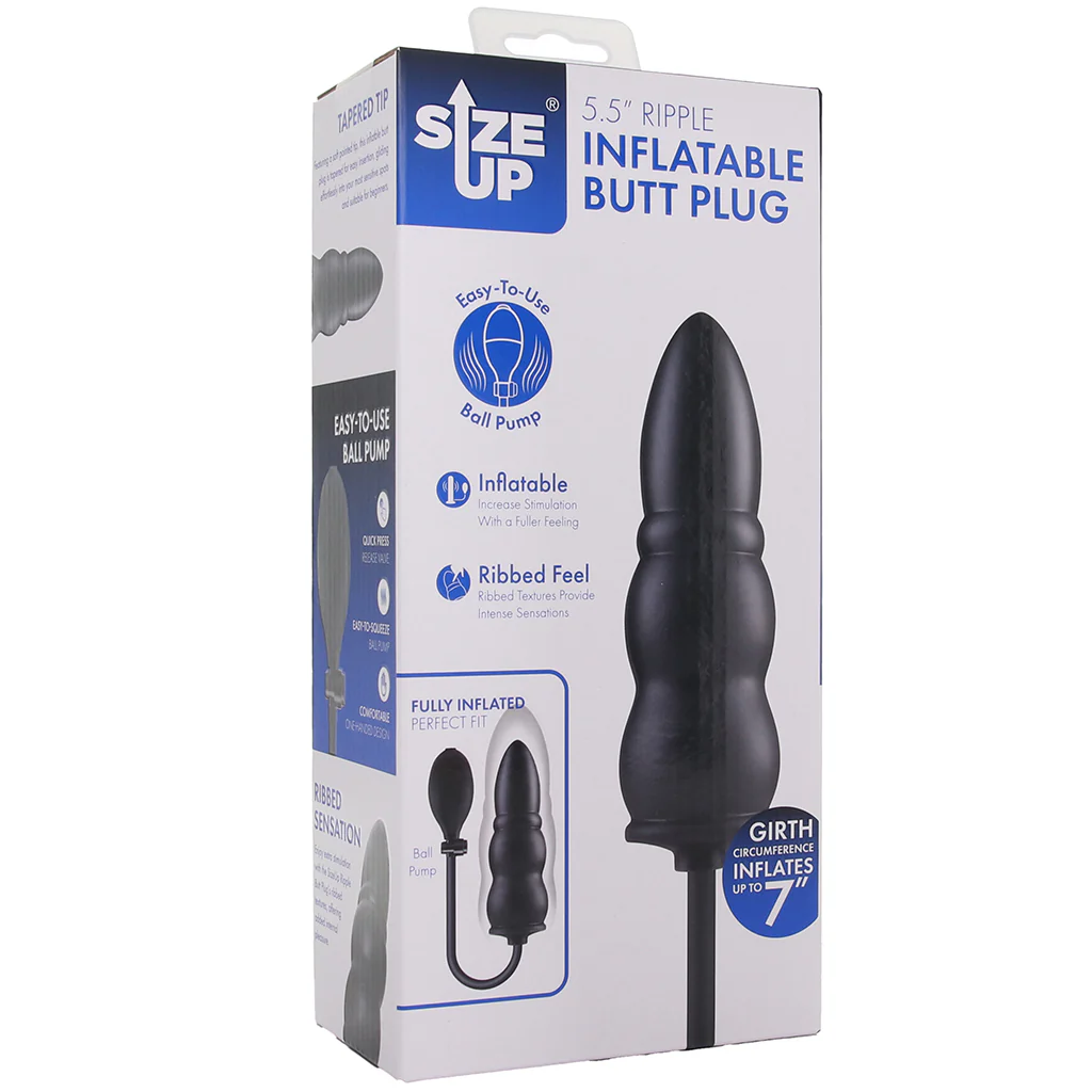 Size Up 5.5 Inch Ripple Inflatable Butt Plug - Image 6
