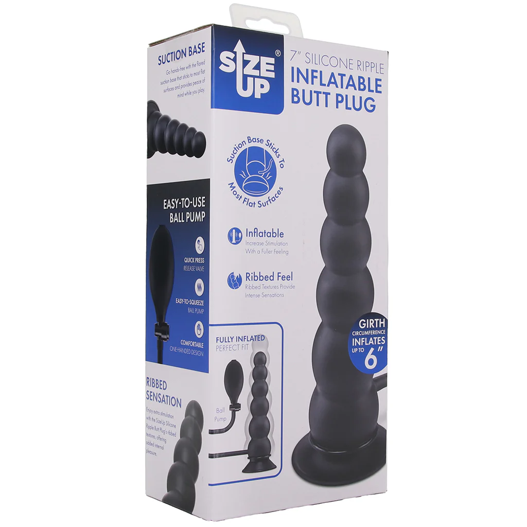 Size Up 7 Inch Ripple Inflatable Butt Plug - Image 6
