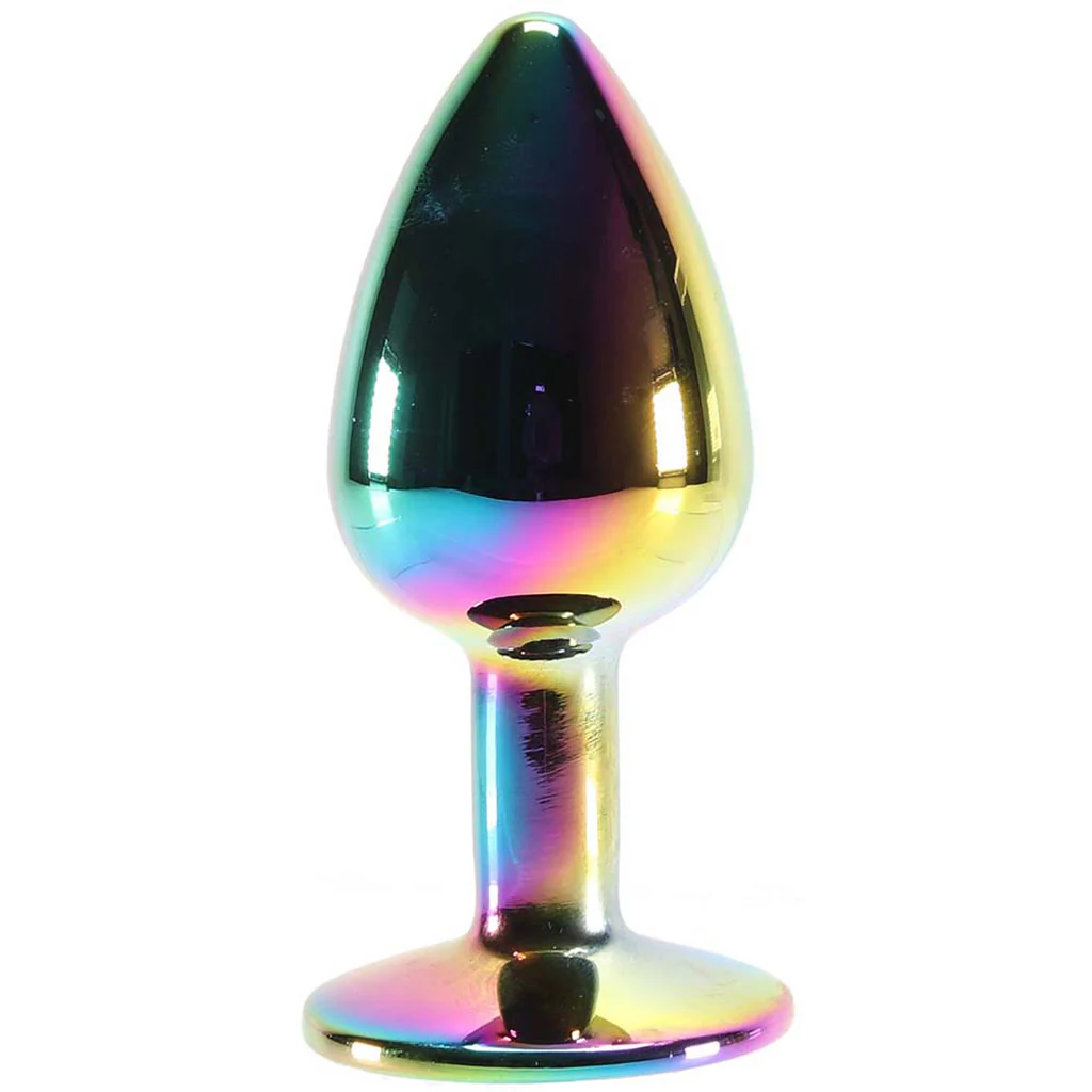 Small Aluminum Plug with Pink Gem in Multicolor - Image 2