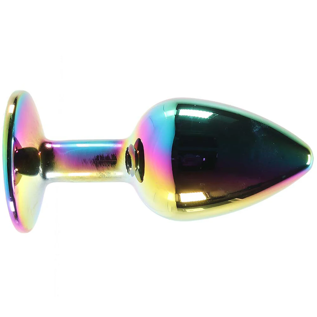 Small Aluminum Plug with Pink Gem in Multicolor - Image 3