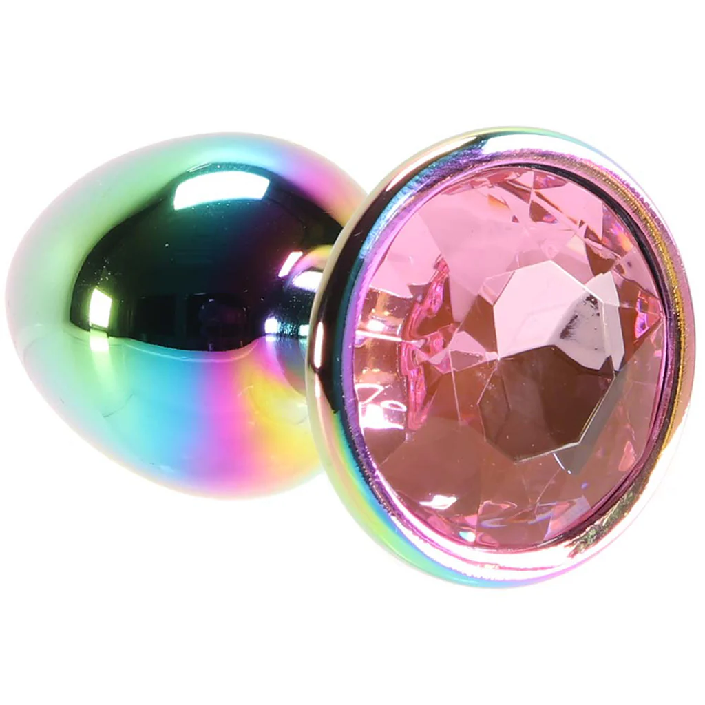 Small Aluminum Plug with Pink Gem in Multicolor - Image 5