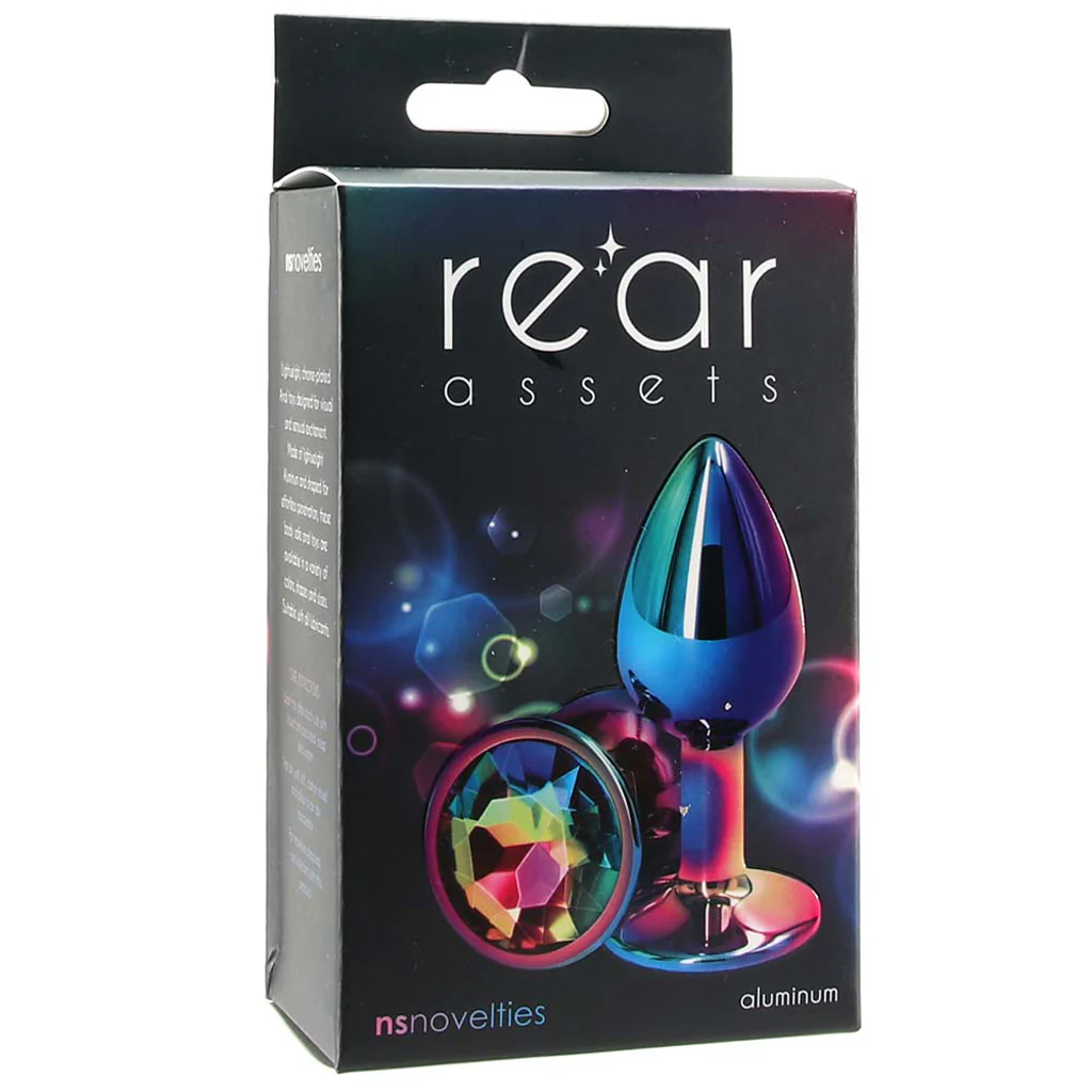 Small Aluminum Plug with Rainbow Gem in Multicolor - Image 6