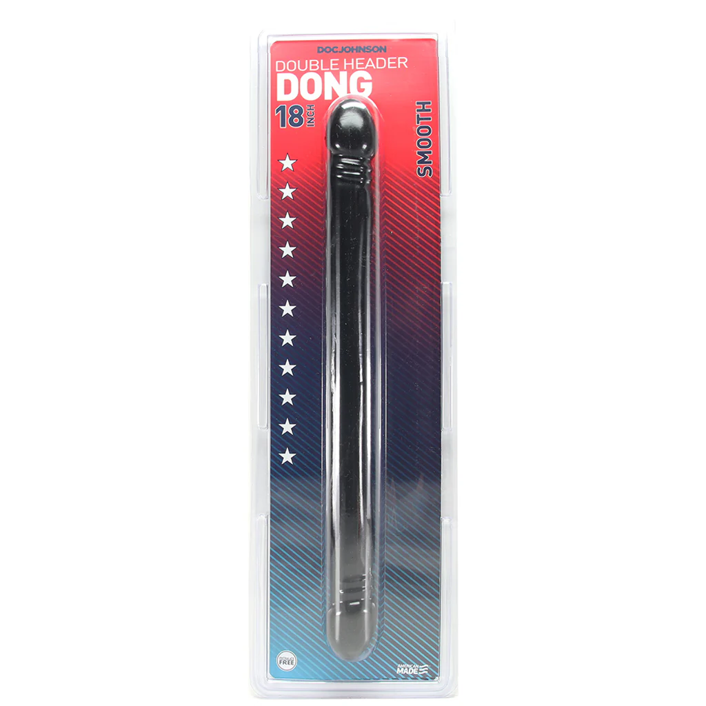 Smooth Double Header 18 Inch Dildo in Black - Image 6