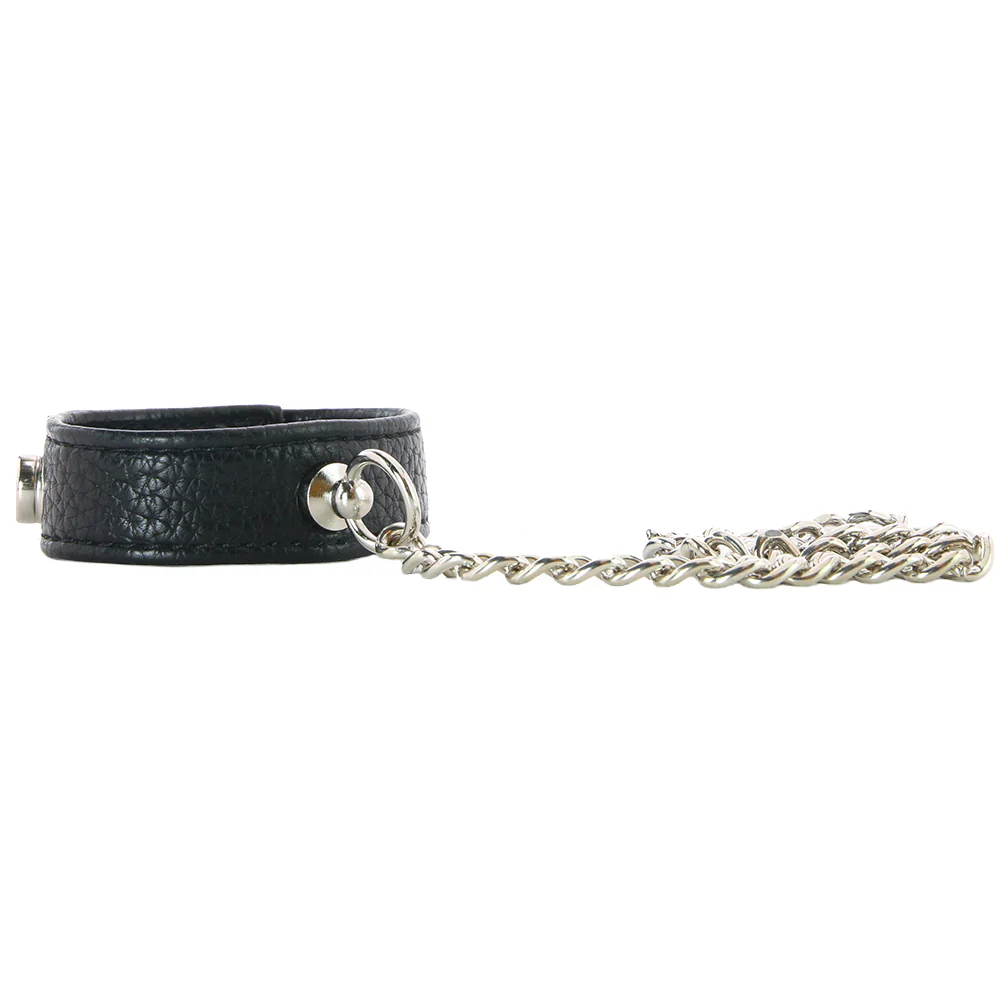 Blue Line Snap Cock Ring with Leash - Image 4