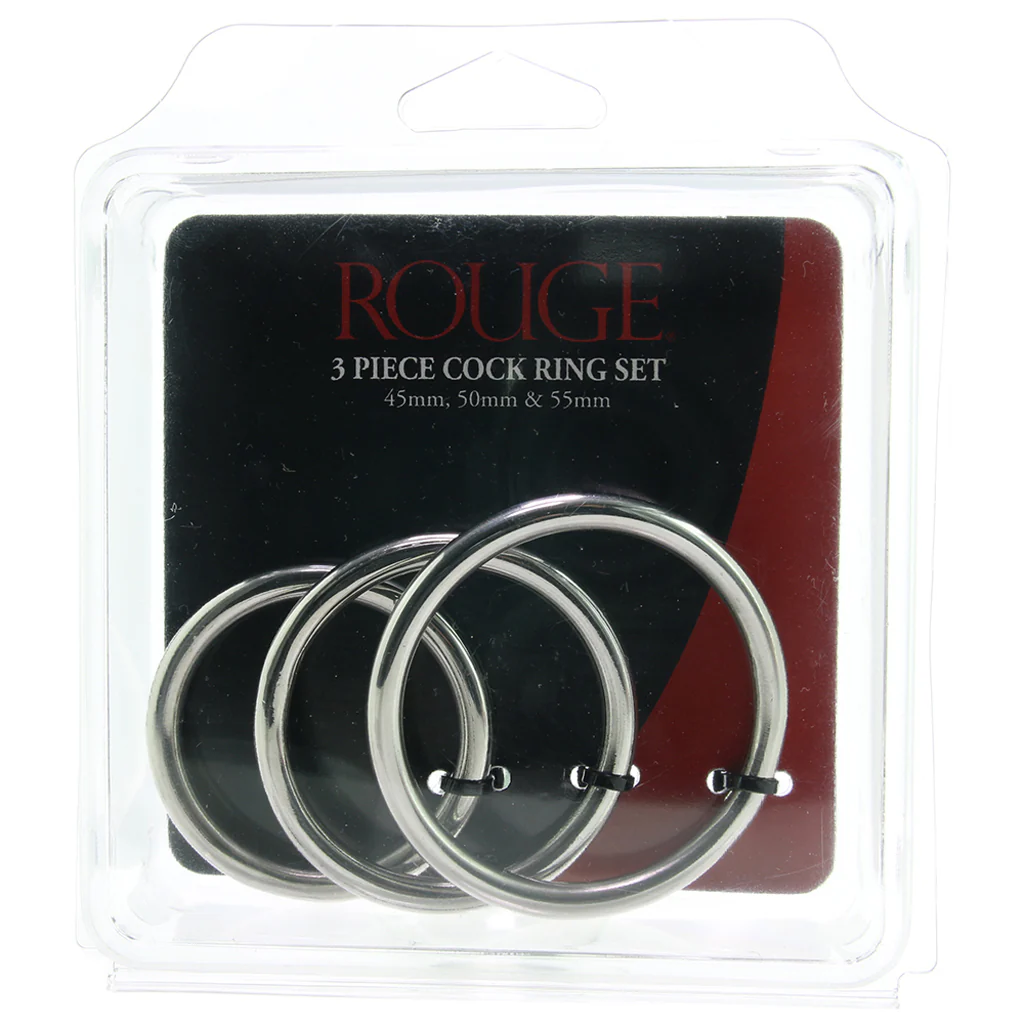 Stainless Steel 3 Piece Cock Ring Set - Image 6