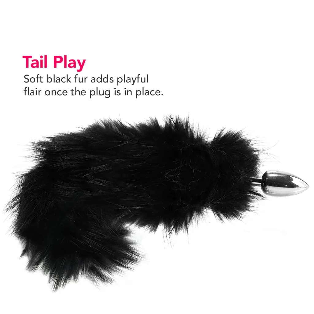 Stainless Steel Butt Plug with Fur Tail - Image 3