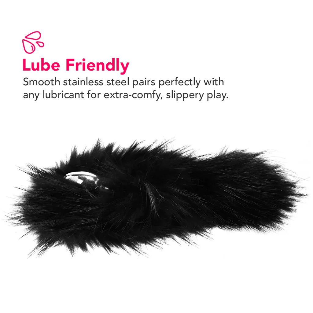 Stainless Steel Butt Plug with Fur Tail - Image 5
