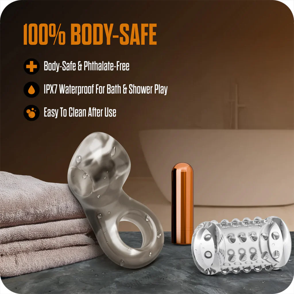 Stay Hard Smooth Vibrating Cock Ring Set - Image 3