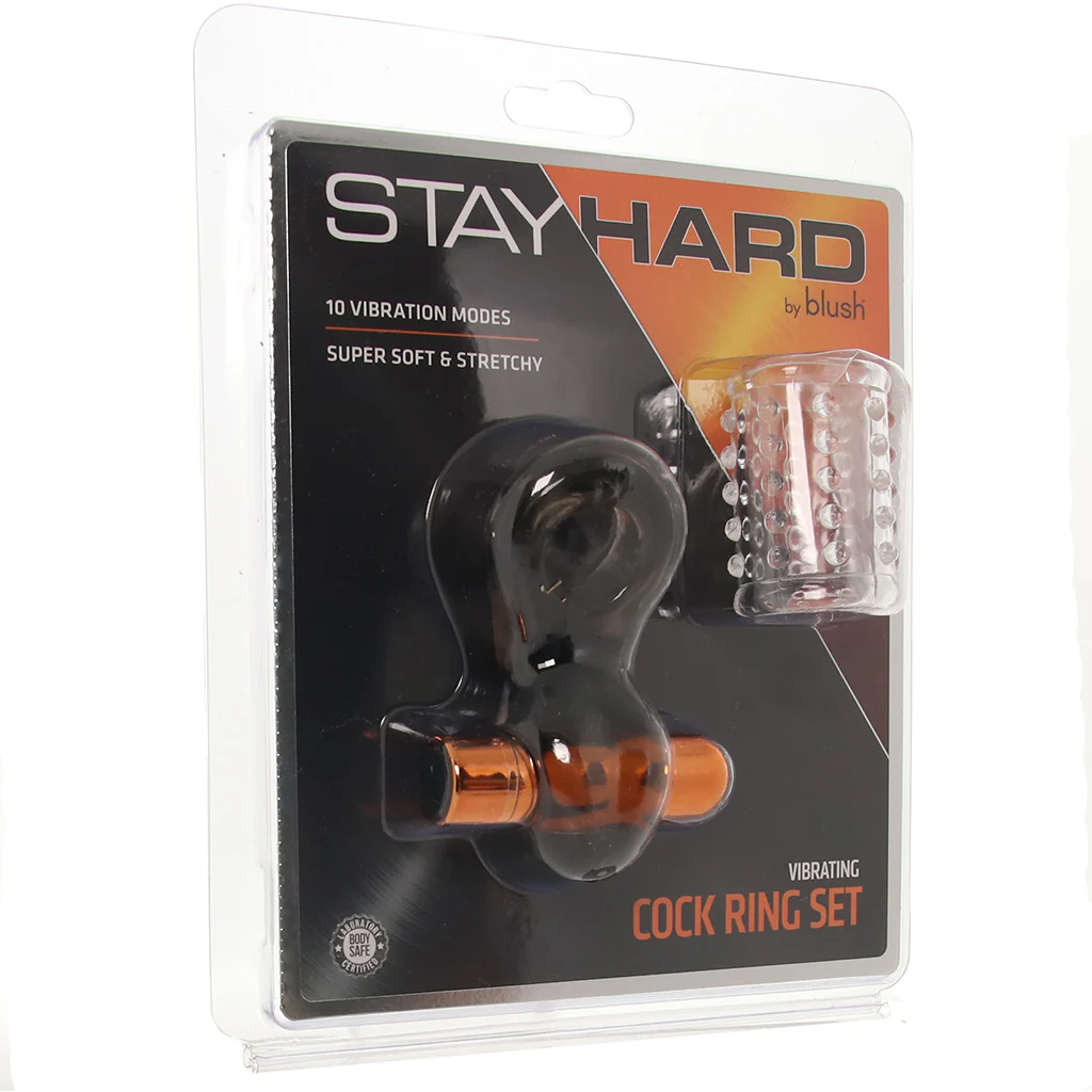 Stay Hard Smooth Vibrating Cock Ring Set - Image 9