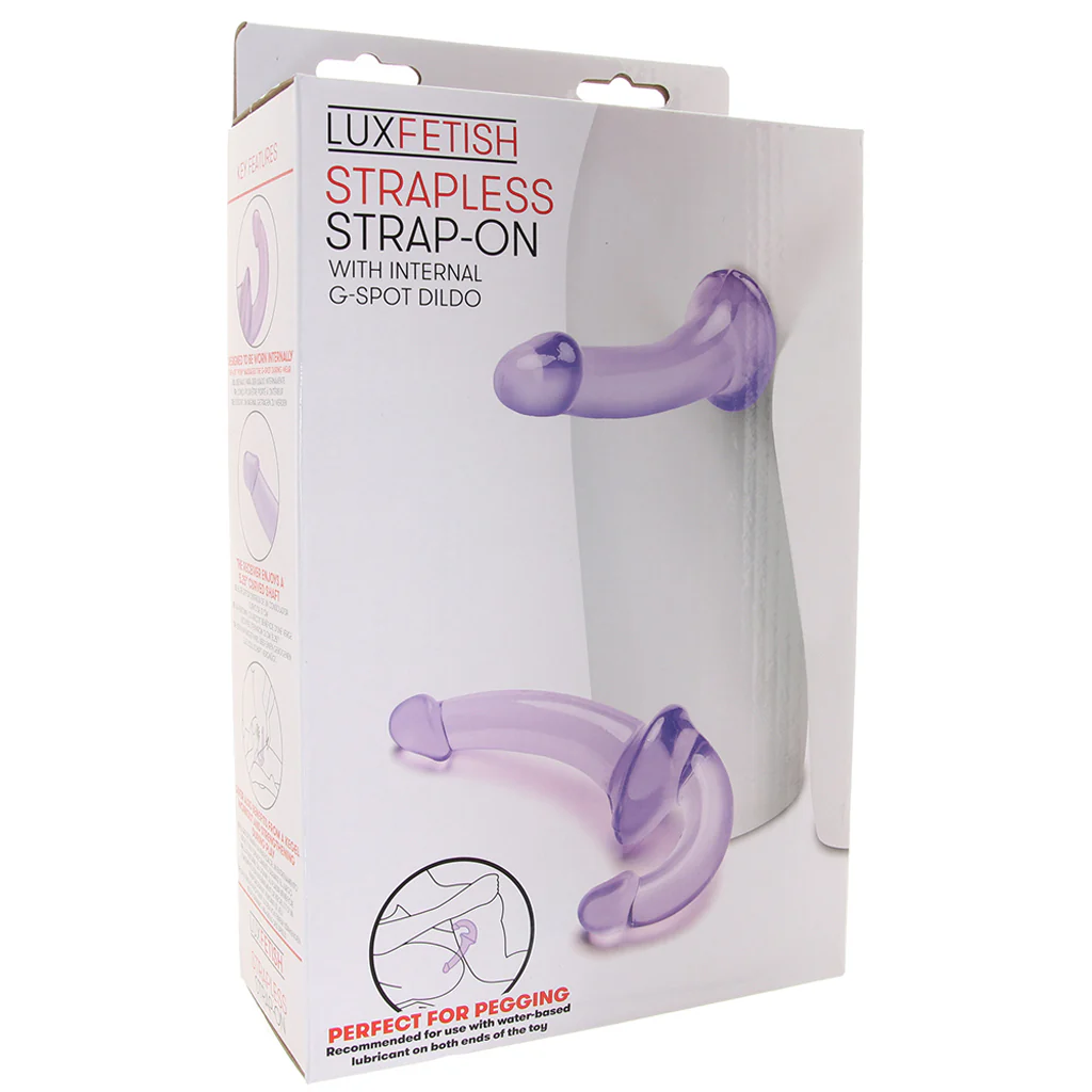 Strapless Strap-On Wearable Jelly Dildo in Purple - Image 6