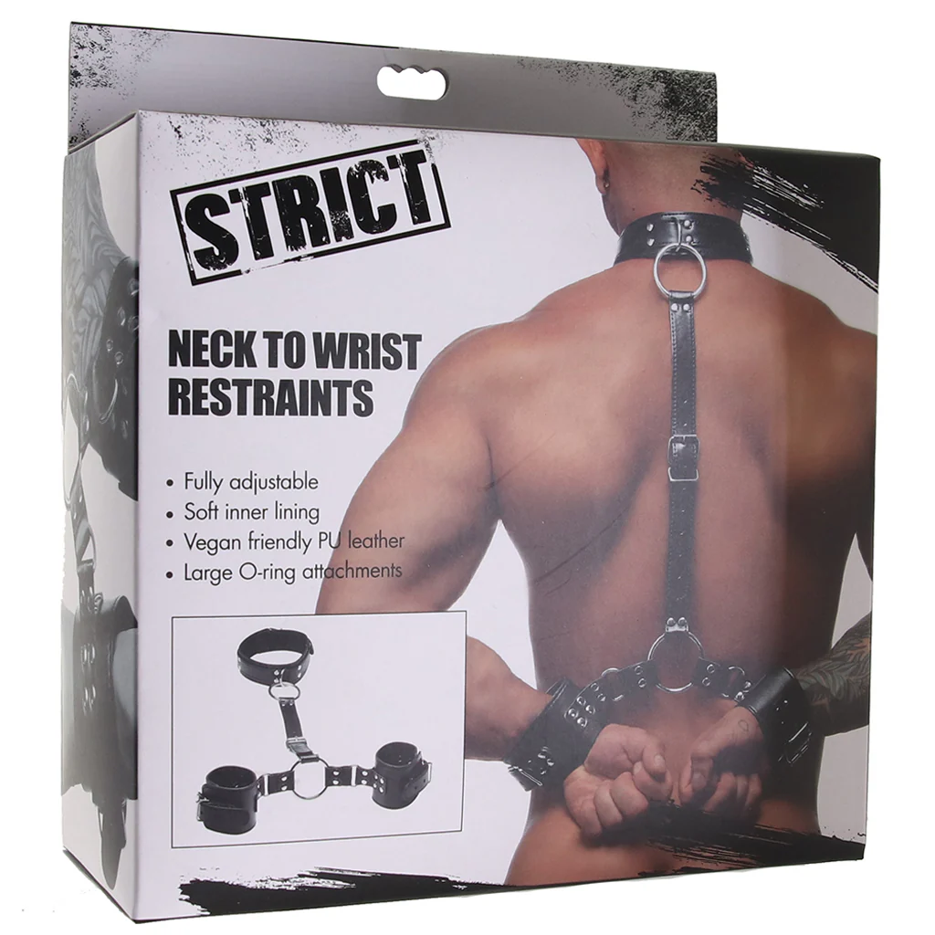 Strict Neck to Wrist Vegan Leather Restraints - Image 6