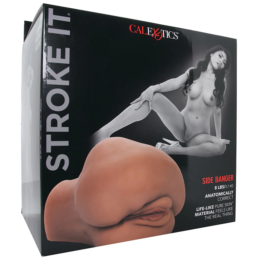 Stroke It Side Banger Pussy & Ass Masturbator in Brown - Image 6