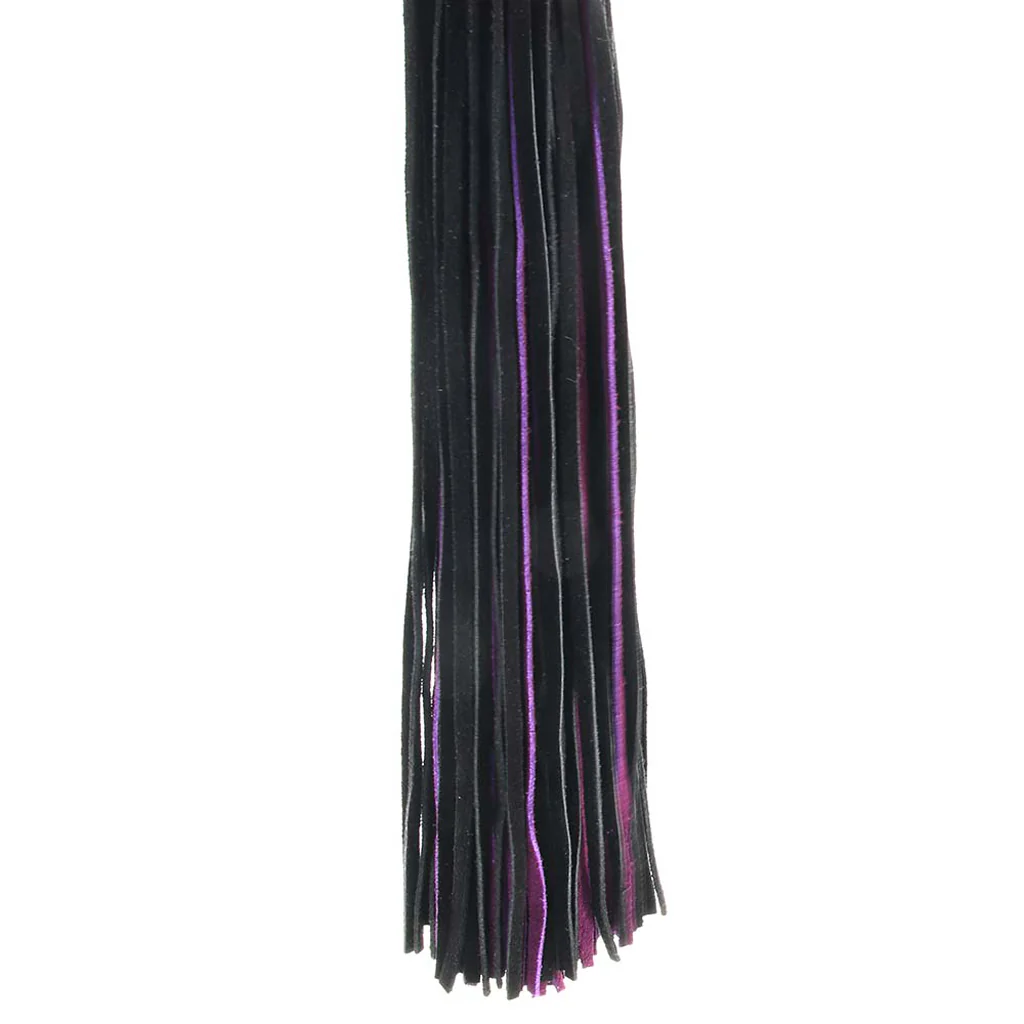 Long Suede Flogger in Black & Purple - Image 2