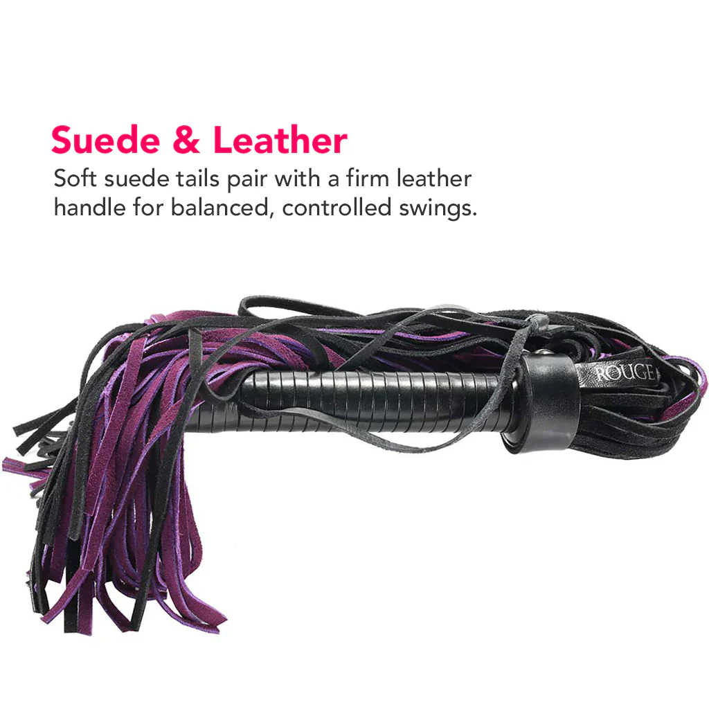 Long Suede Flogger in Black & Purple - Image 3