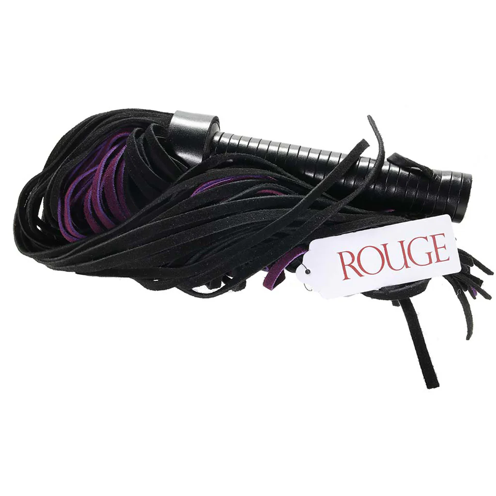 Long Suede Flogger in Black & Purple - Image 6